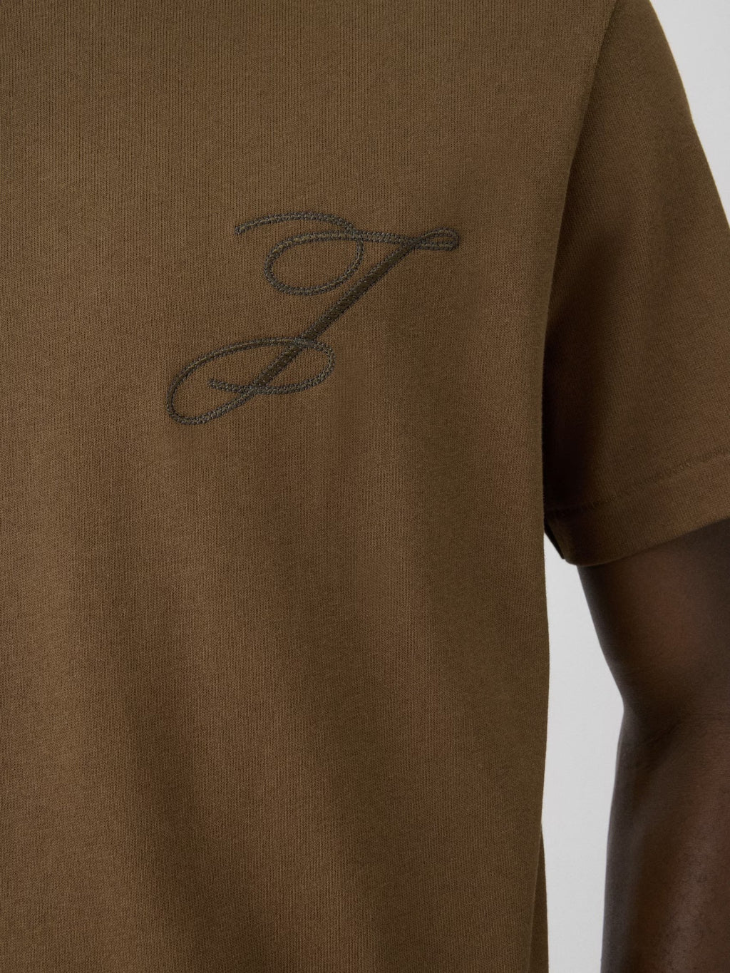 JACQUEMUS THE LOGO EMBROIDERED T-SHIRT KHAKI