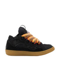 LANVIN LEATHER CURB SNEAKERS BLACK ORANGE LANVIN The Hype Company