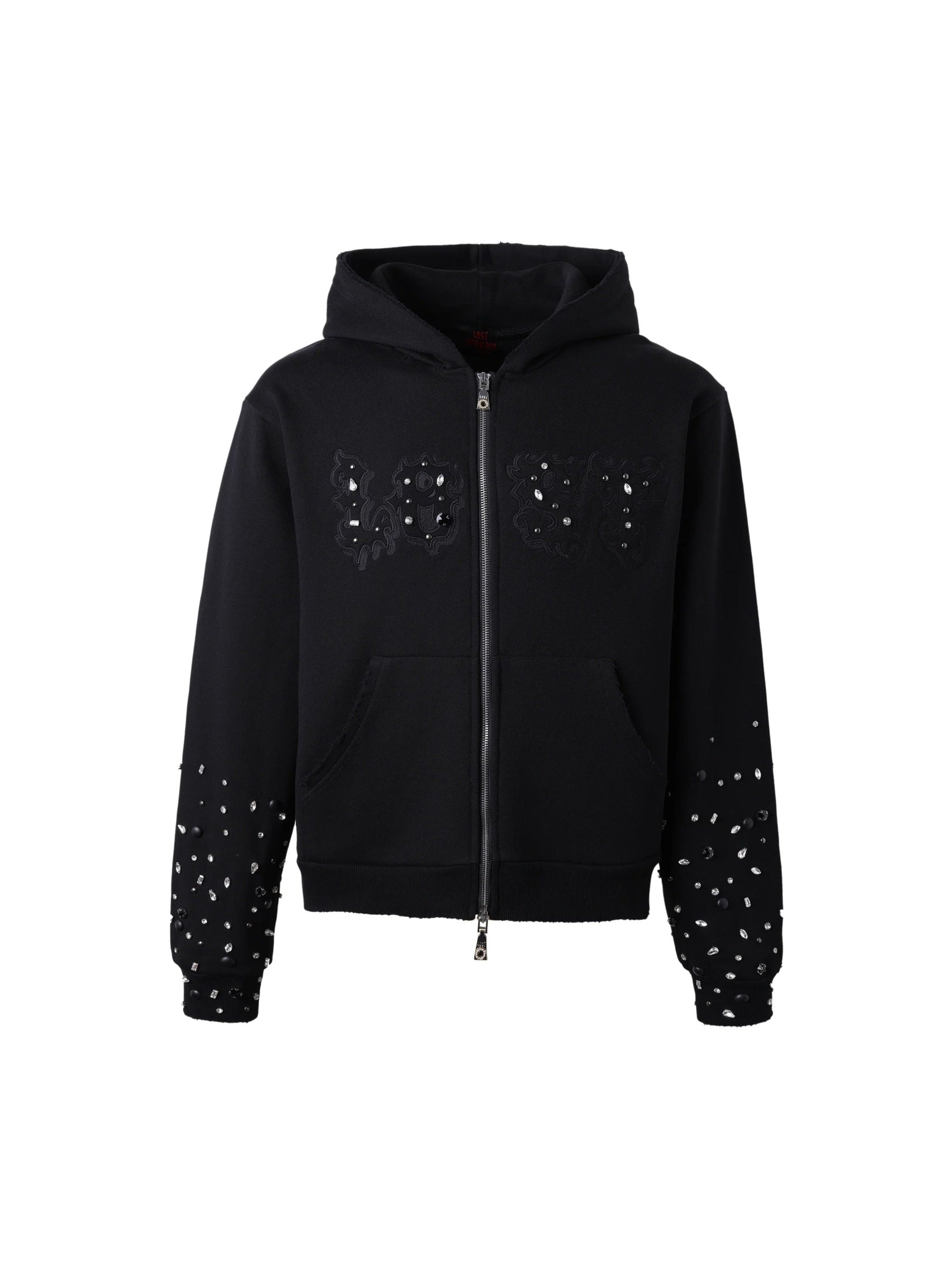 LOST INTRICACY BLACK OUT PATCH 2.O BLACK ZIP UP HOODIE