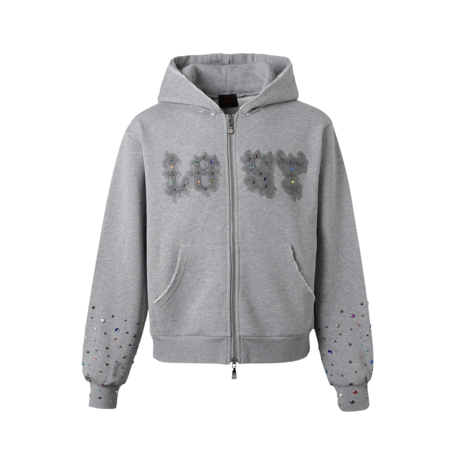 LOST INTRICACY GEMS PATCH ASH GREY ZIP UP