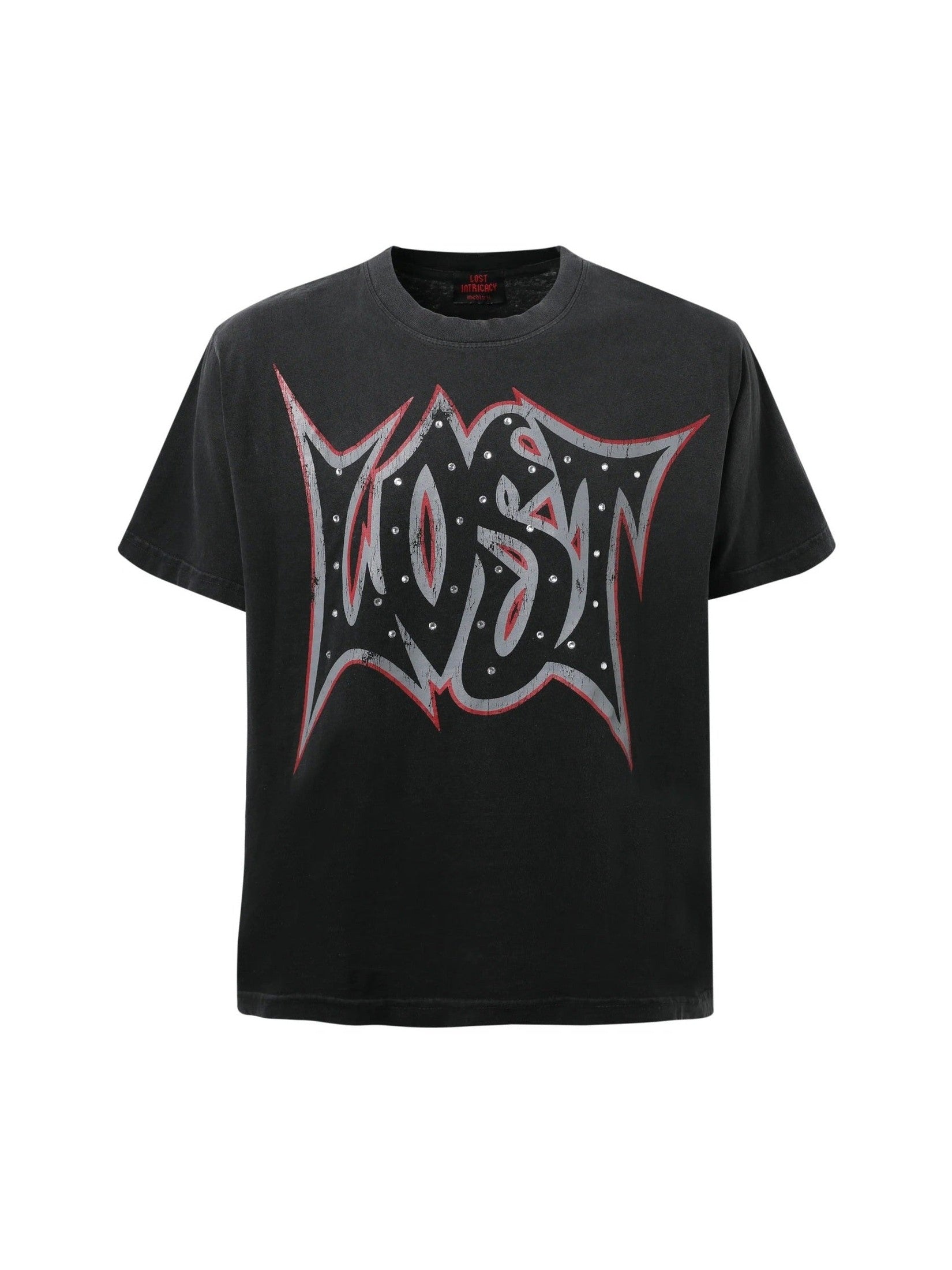 LOST INTRICACY GREY RED OUTLINE TEE