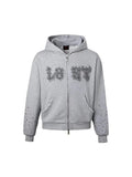 LOST INTRICACY LIGHT GREY PATCH ZIP UP LOST SHDWS The Hype Company