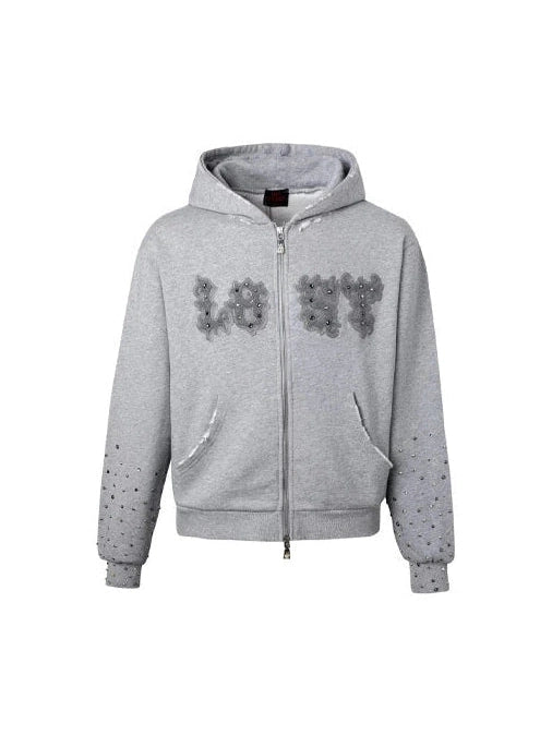 LOST INTRICACY LIGHT GREY PATCH ZIP UP LOST SHDWS The Hype Company