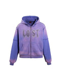 LOST INTRICACY RHINESTONES LOGO ZIP UP LAVENDER LOST SHDWS The Hype Company
