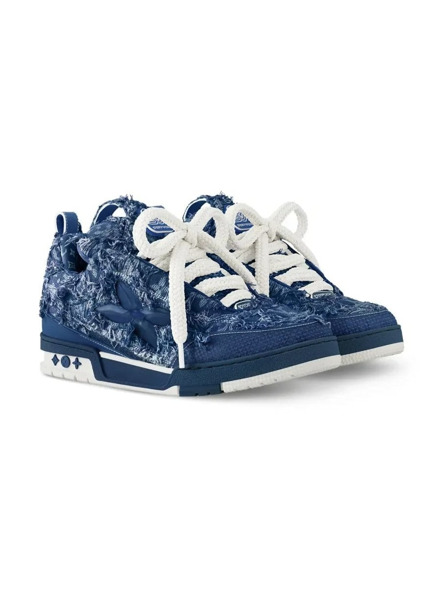 LOUIS VUITTON BLUE DENIM MONOGRAM SKATE DISTRESSED