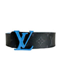 LOUIS VUITTON BLUE INITIALS LV ECPLISE BELT BLACK
