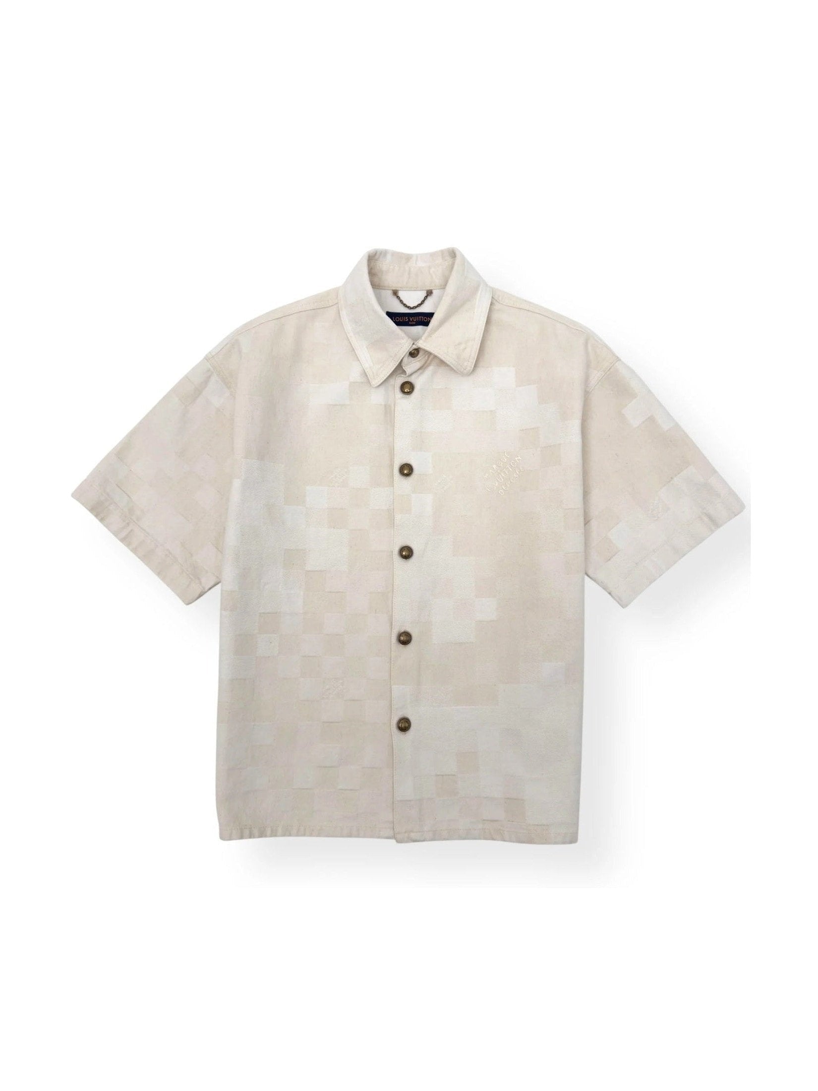 LOUIS VUITTON CREAM DAMIER WORK SHIRT