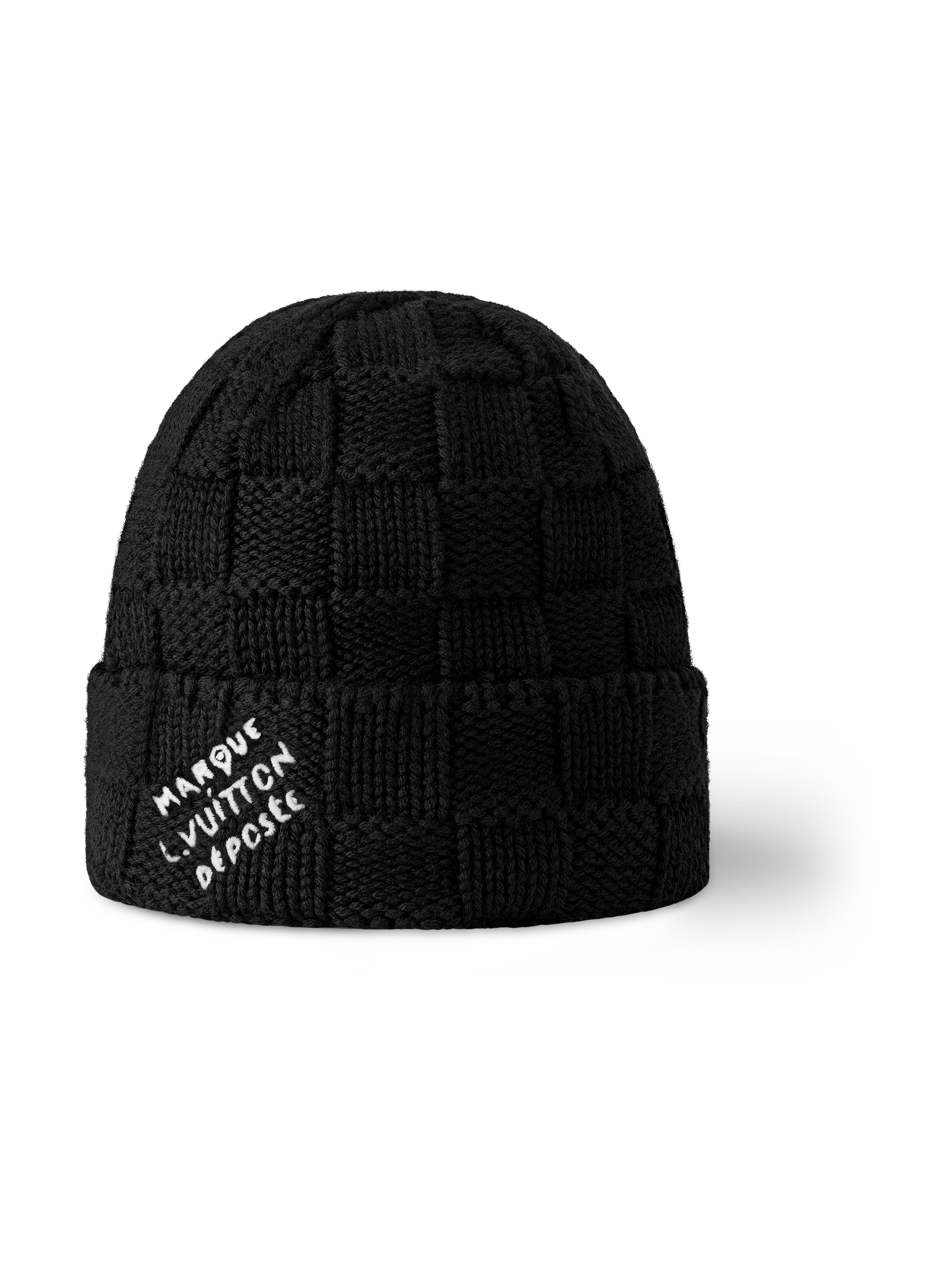 LOUIS VUITTON DAMIER BEANIE BLACK MARQUE