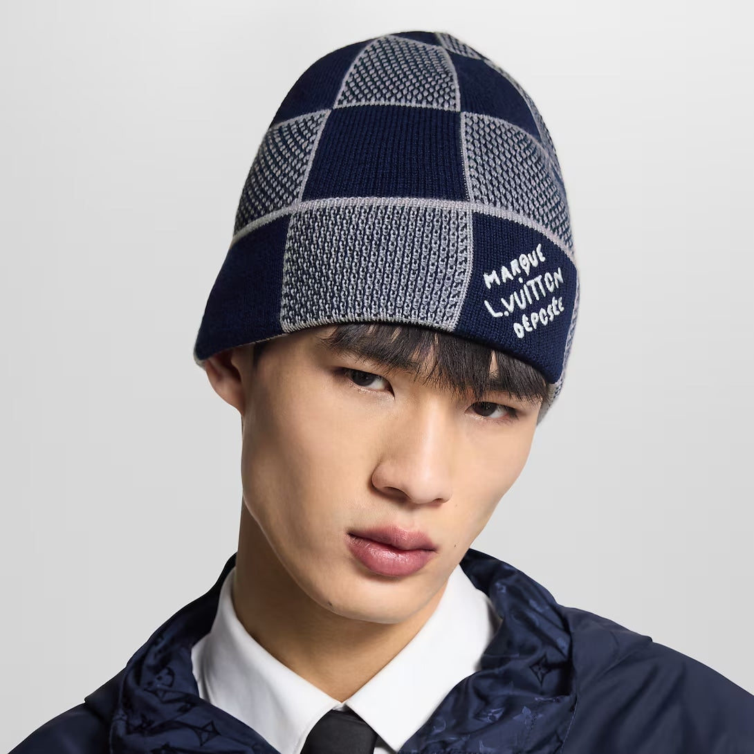 LOUIS VUITTON DAMIER HERITAGE BEANIE BLUE