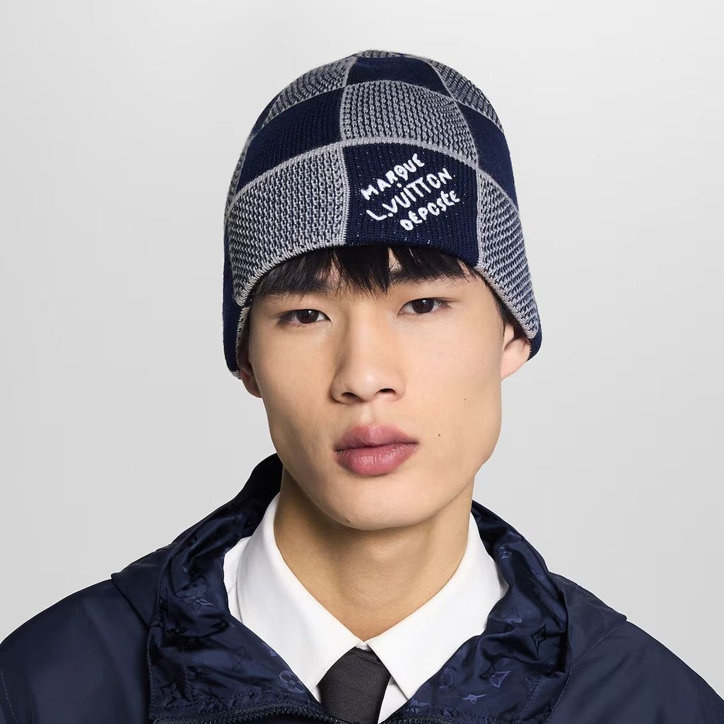LOUIS VUITTON DAMIER HERITAGE BEANIE BLUE