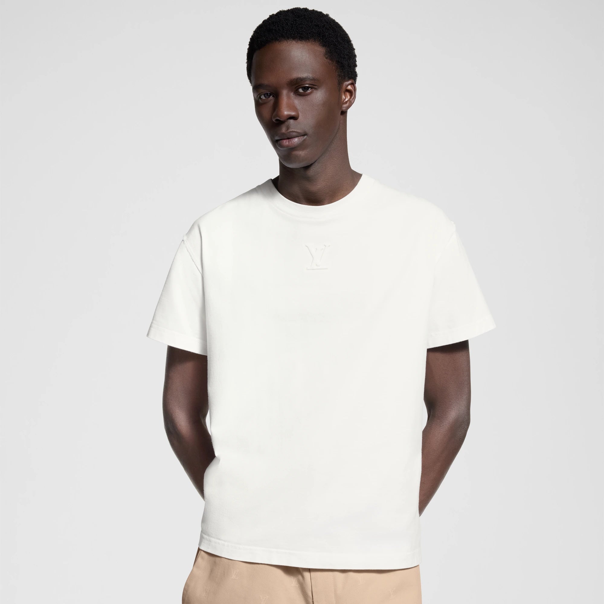 LOUIS VUITTON EMBOSSED BLANC OPTIQUE T-SHIRT