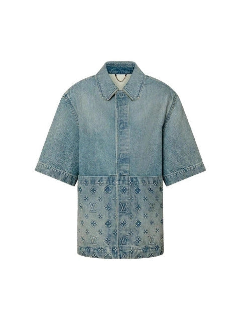 LOUIS VUITTON EMBOSSED MONOGRAM DENIM SHIRT LOUIS VUITTON The Hype Company
