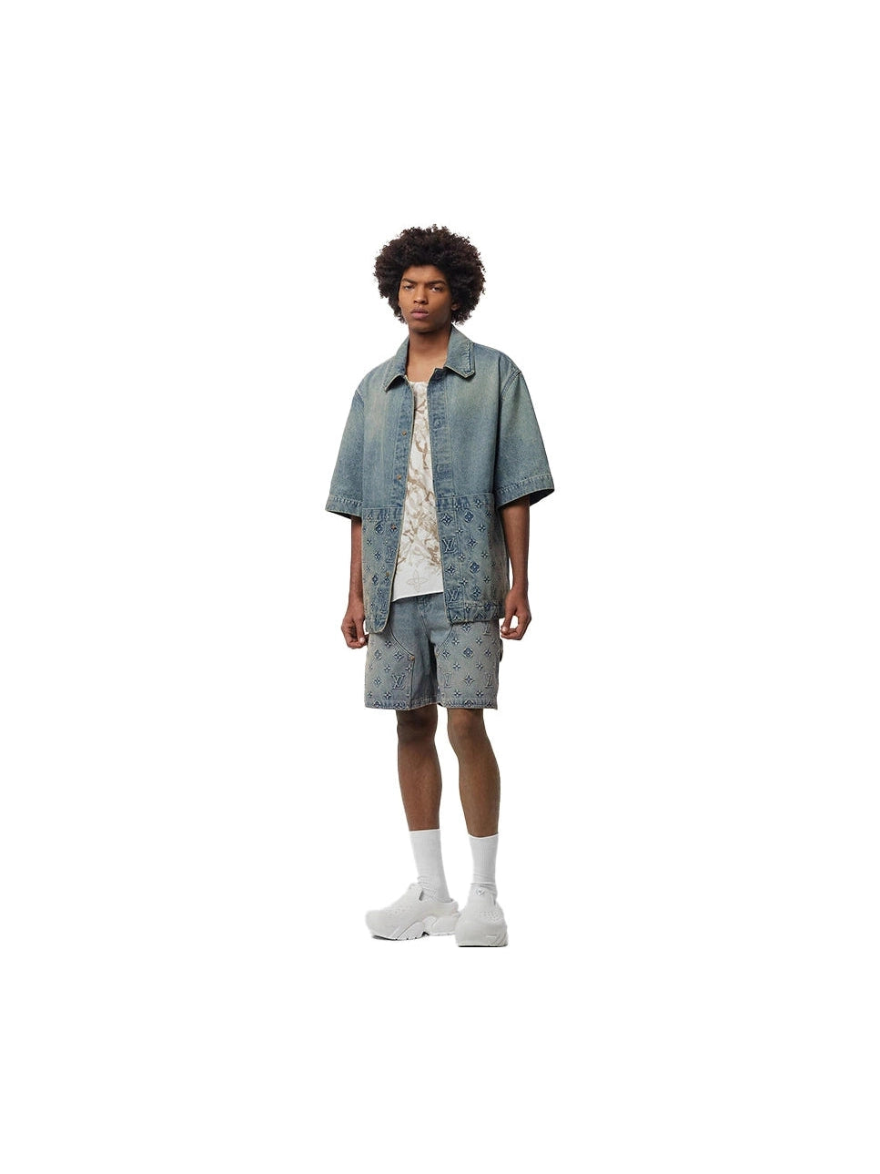LOUIS VUITTON EMBOSSED MONOGRAM DENIM SHIRT LOUIS VUITTON The Hype Company