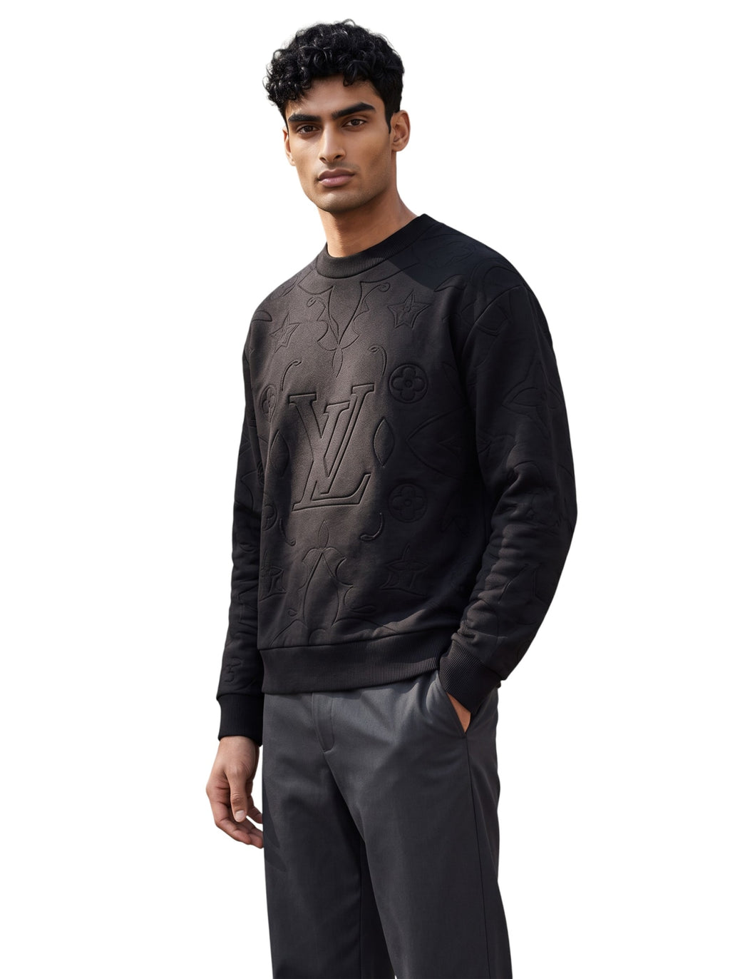 LOUIS VUITTON EMBROIDERED ALL OVER CREWNECK