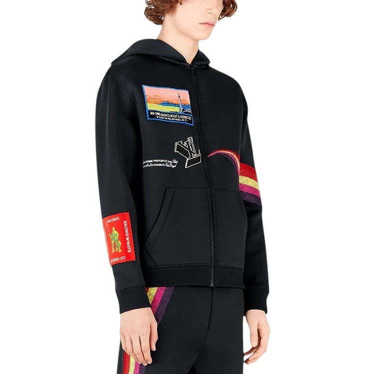 LOUIS VUITTON EMBROIDERED WIZARD OF OZ ZIP UP HOODIE