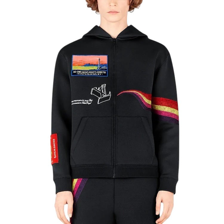 LOUIS VUITTON EMBROIDERED WIZARD OF OZ ZIP UP HOODIE