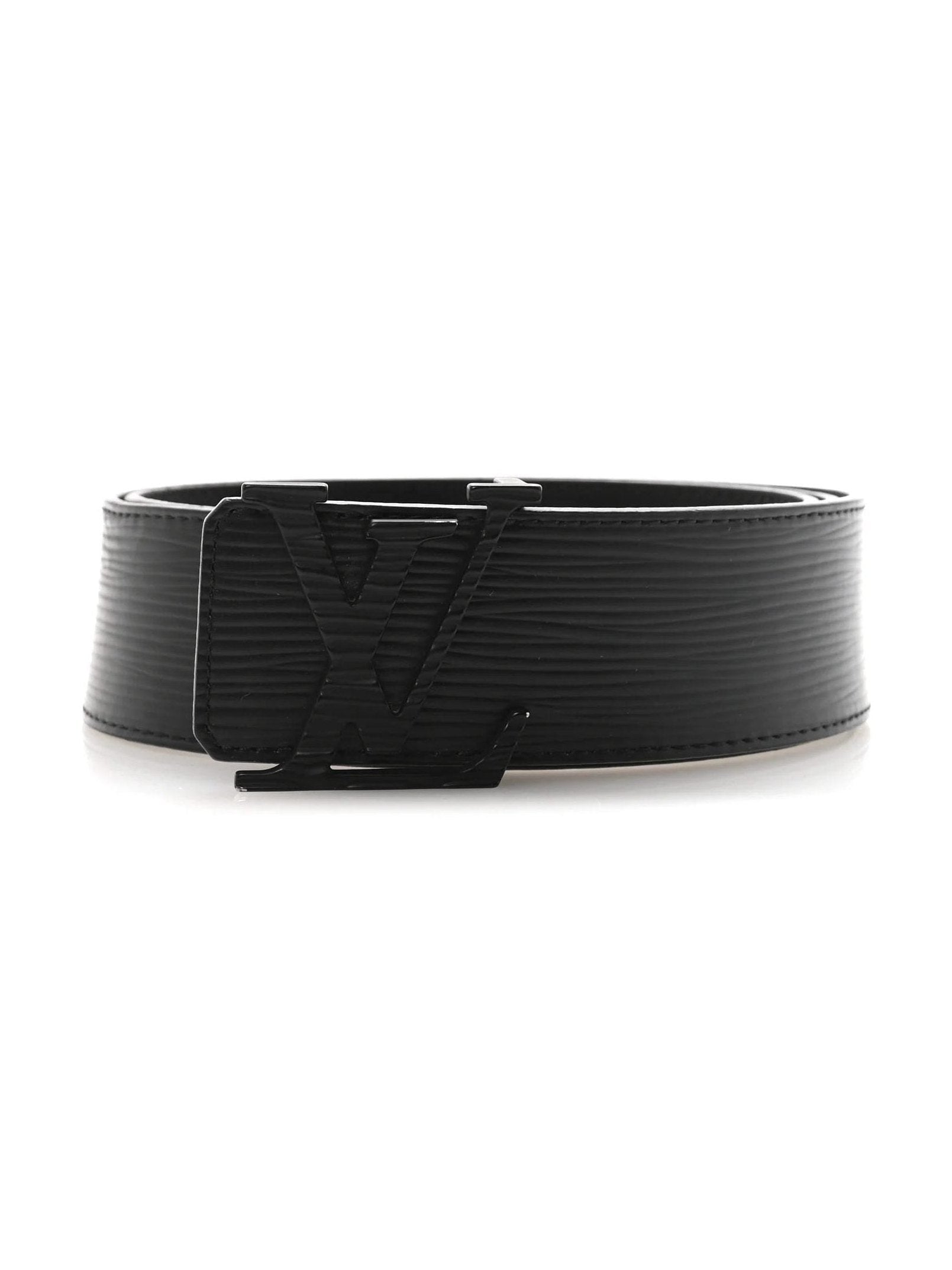 LOUIS VUITTON EPI LV BLACK INITIALS BELT BLACK