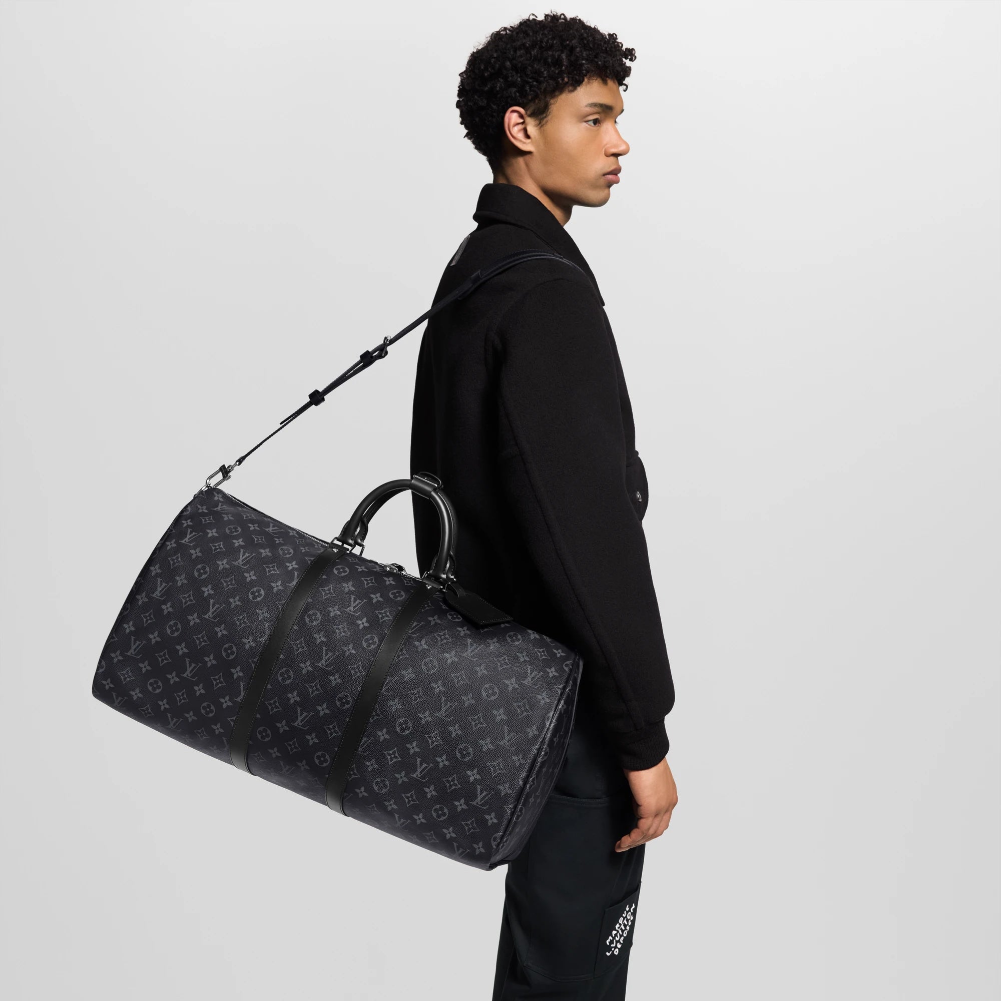 LOUIS VUITTON KEEPALL 55 MONOGRAM ECLIPSE BLACK
