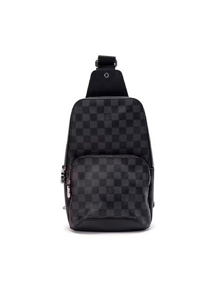 LOUIS VUITTON LEATHER DAMIER SLING BAG BLACK SILVER SHOULDER BAG LOUIS VUITTON The Hype Company