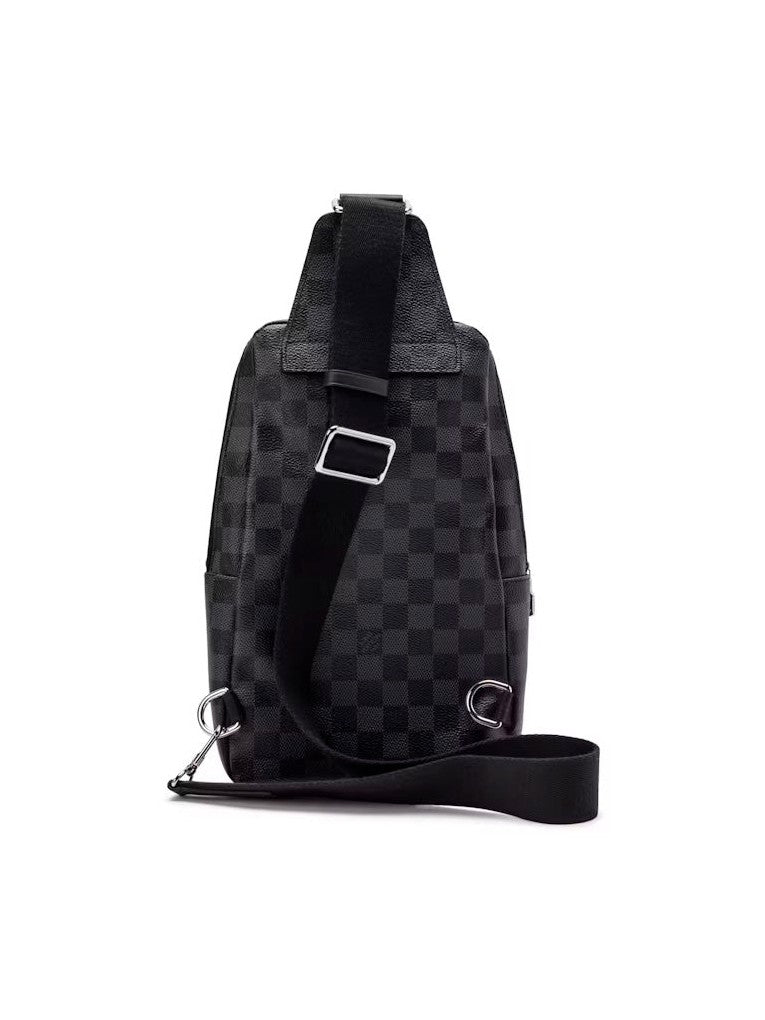 LOUIS VUITTON LEATHER DAMIER SLING BAG BLACK SILVER SHOULDER BAG LOUIS VUITTON The Hype Company