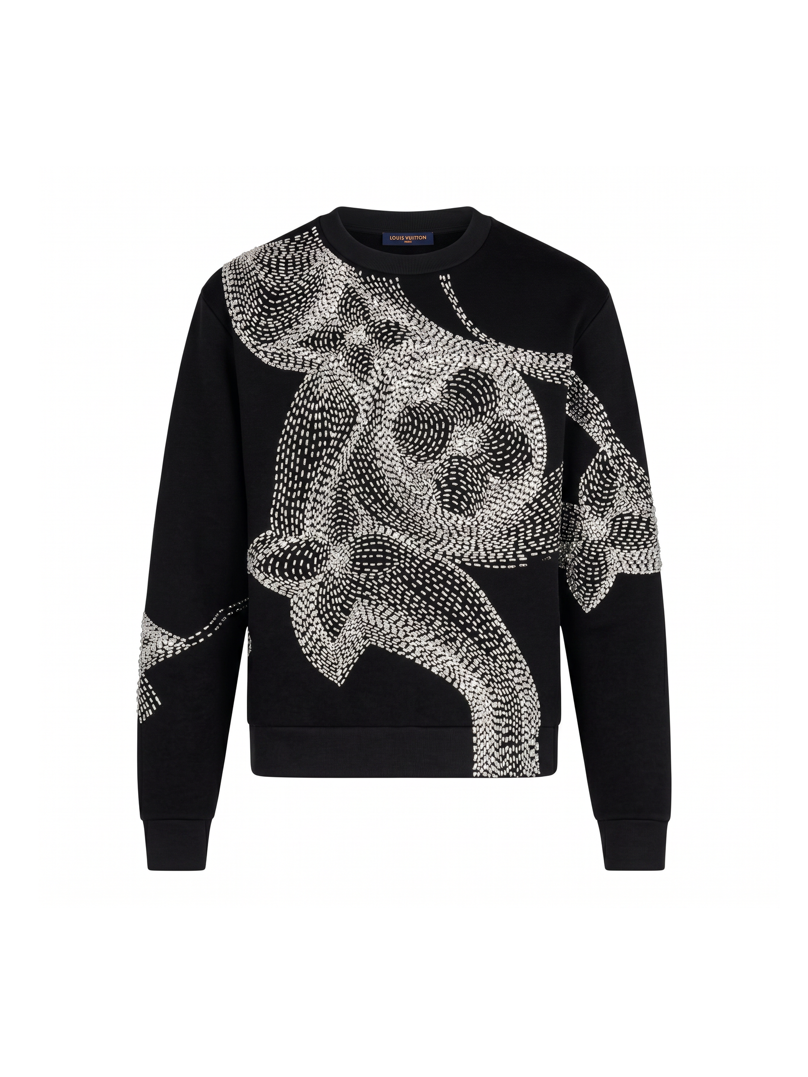 LOUIS VUITTON LV FLORAL PRINT CREWNECK BLACK