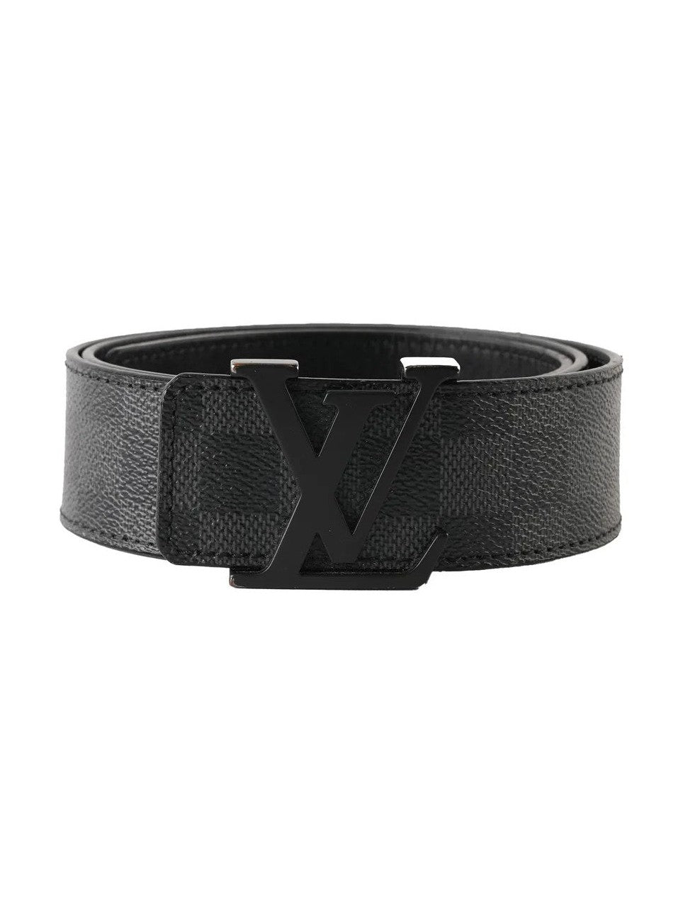 LOUIS VUITTON LV INITIALS GRAPHITE TRIPLE BLACK BELT