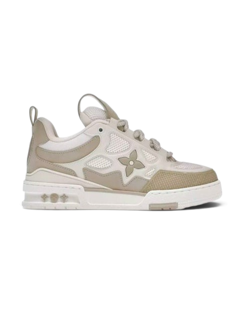 Zapatillas The Hype Company Louis Vuitton LV Skate en tonos beige y blanco con detalles de flores Monogram