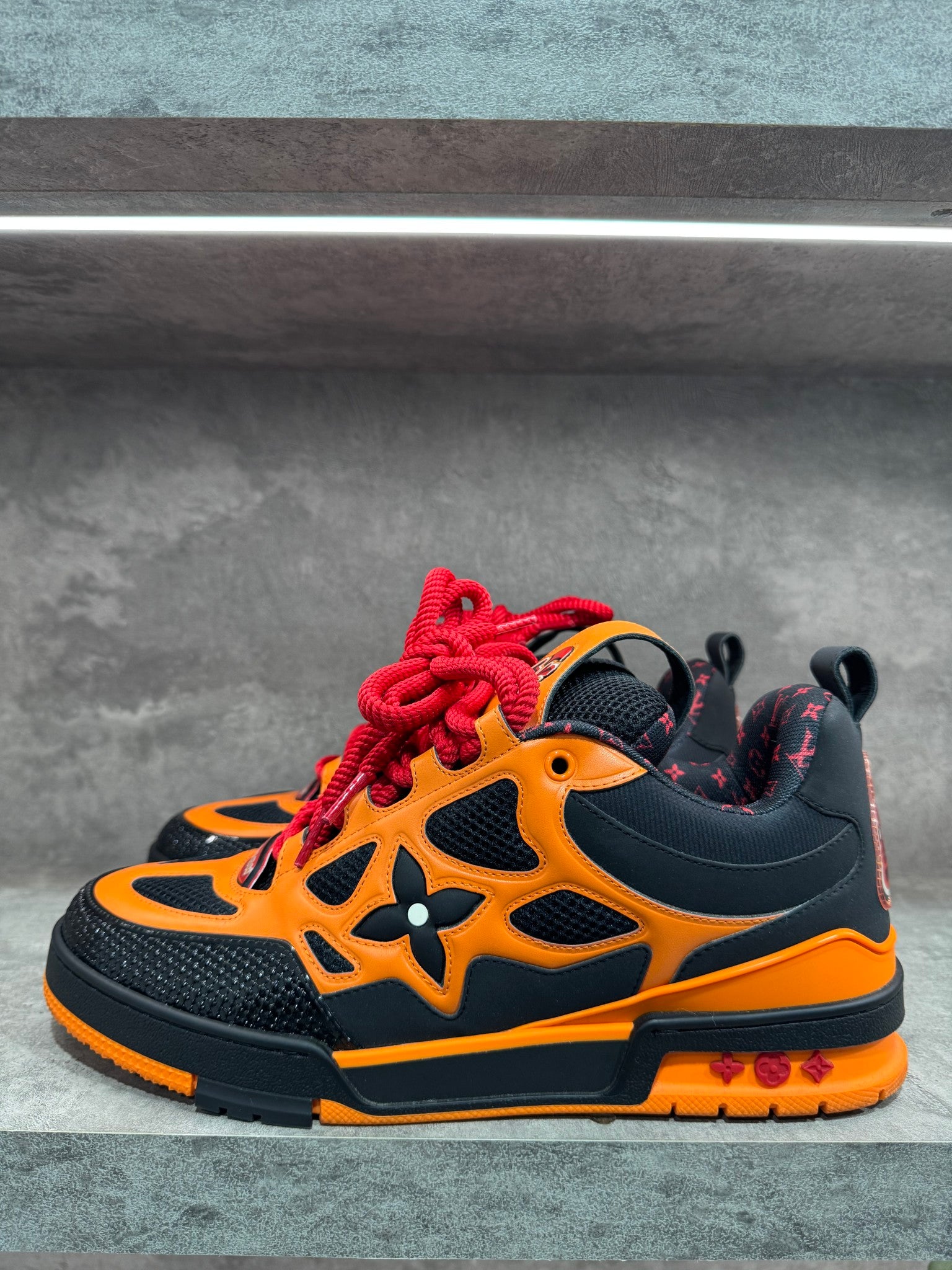 LOUIS VUITTON LV SKATE BLACK ORANGE RED