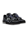 LOUIS VUITTON LV TRAINER BLACK WITH CROC-EMBOSSED BLACK DENIM SNEAKERS LOUIS VUITTON The Hype Company