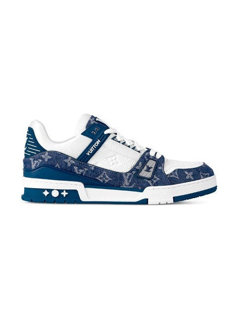 LOUIS VUITTON LV TRAINER MONOGRAM DENIM WHITE BLUE LOUIS VUITTON The Hype Company