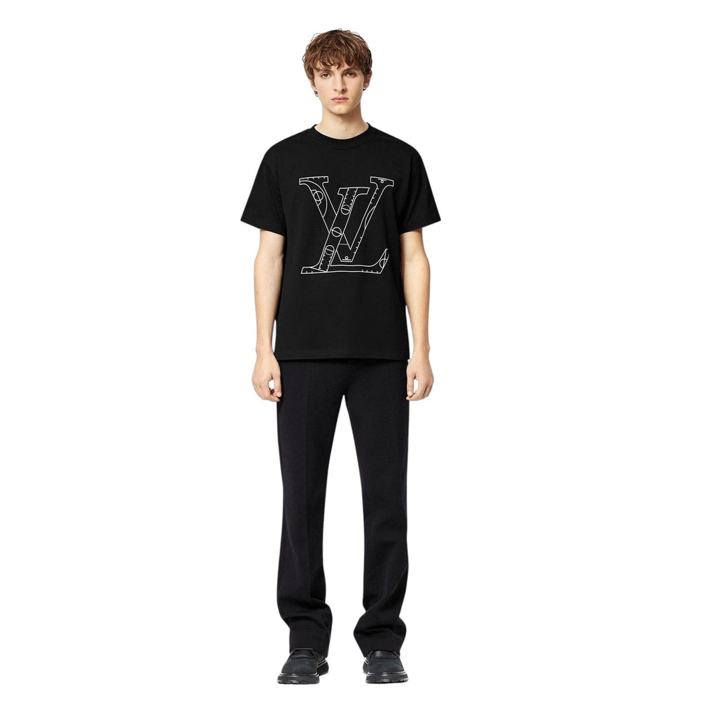LOUIS VUITTON LV X NBA FRONT BACK PRINT T-SHIR BLACK