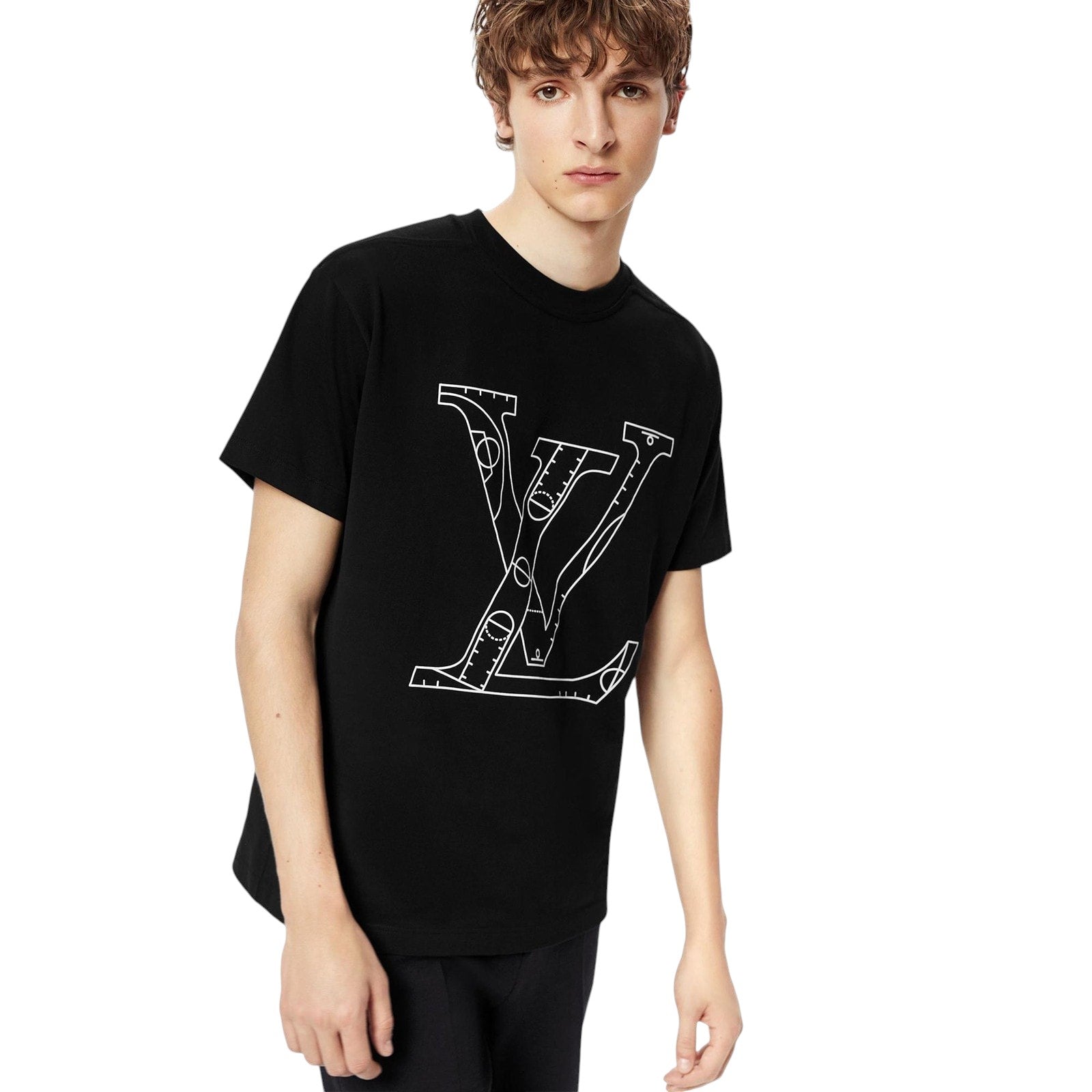 LOUIS VUITTON LV X NBA FRONT BACK PRINT T-SHIR BLACK