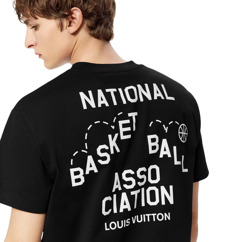 LOUIS VUITTON LV X NBA FRONT BACK PRINT T-SHIR BLACK