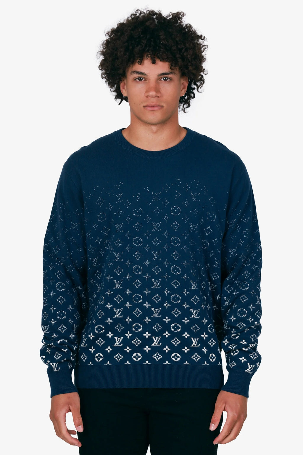 LOUIS VUITTON LVSE MONOGRAM DEGRADE CREWNECK DARK OCEAN