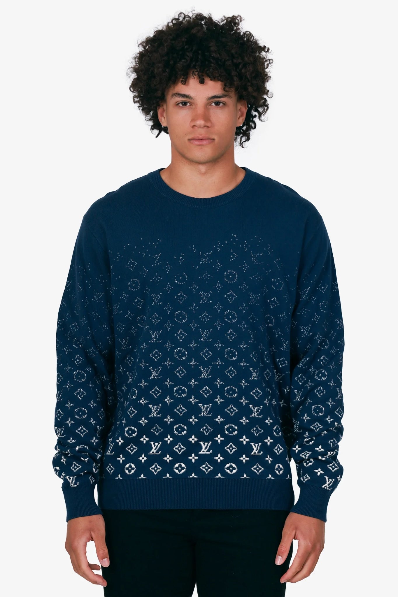 LOUIS VUITTON LVSE MONOGRAM DEGRADE CREWNECK DARK OCEAN