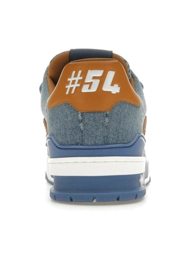 LOUIS VUITTON TRAINER BLUE 3D DAMIER DENIM SNEAKERS