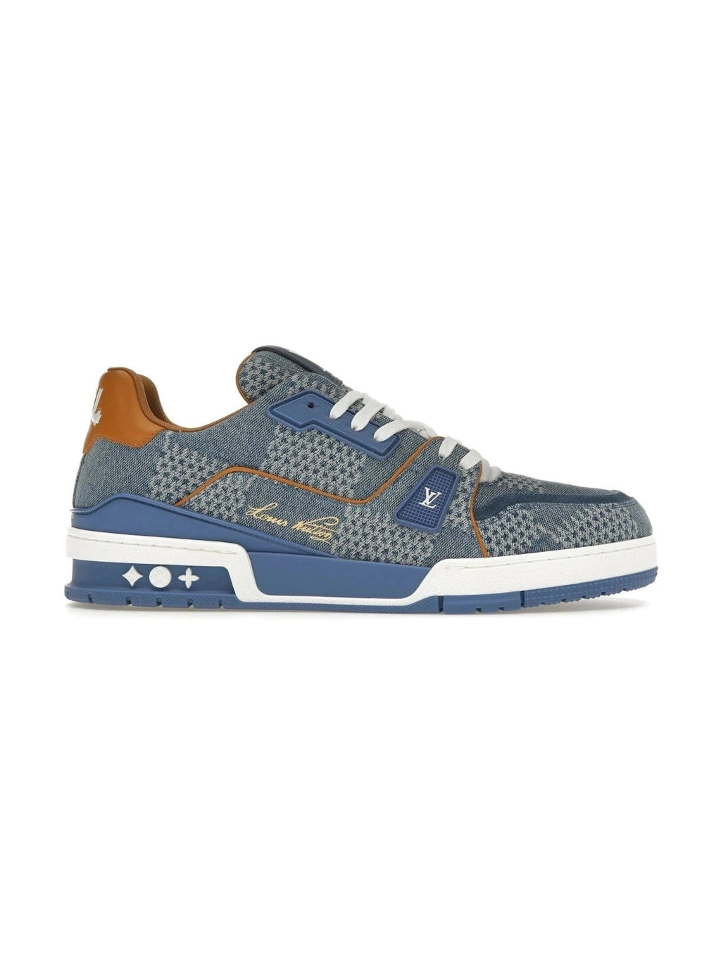 LOUIS VUITTON TRAINER BLUE 3D DAMIER DENIM SNEAKERS