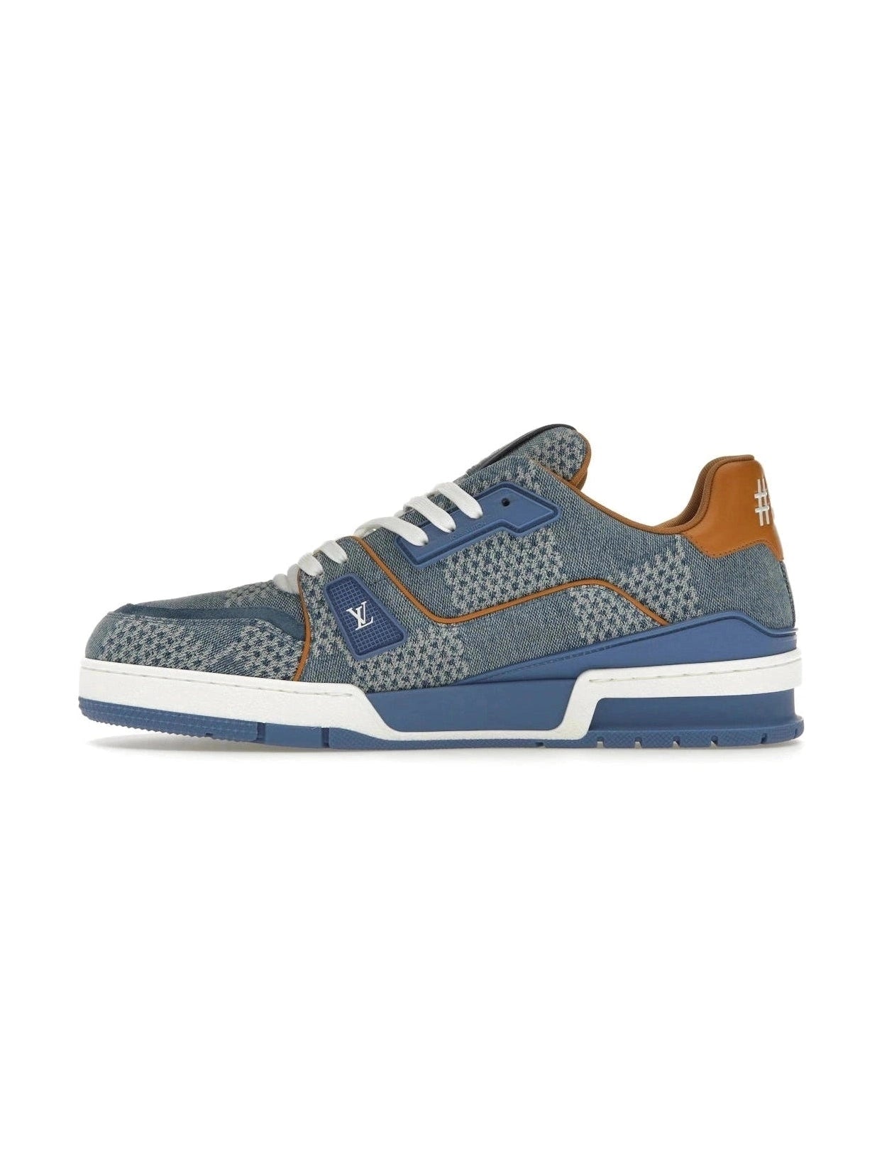 LOUIS VUITTON TRAINER BLUE 3D DAMIER DENIM SNEAKERS