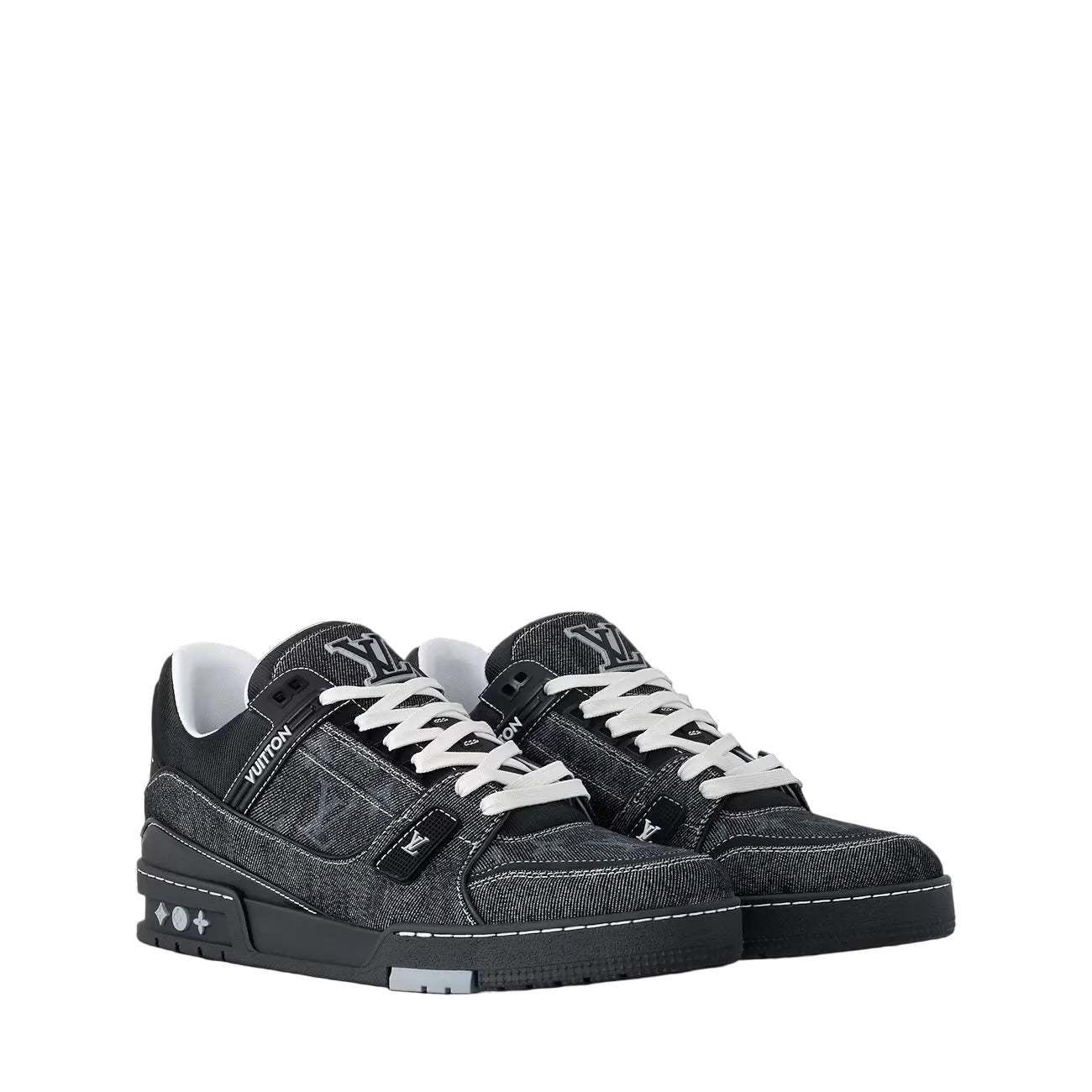 LOUIS VUITTON TRAINER DENIM MONOGRAM BLACK 