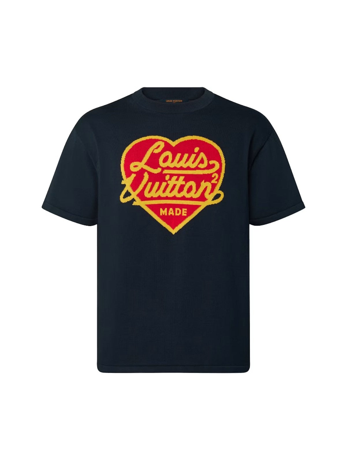 LOUIS VUITTON X NIGO INTARSIA JACQUARD BLUE T-SHIRT