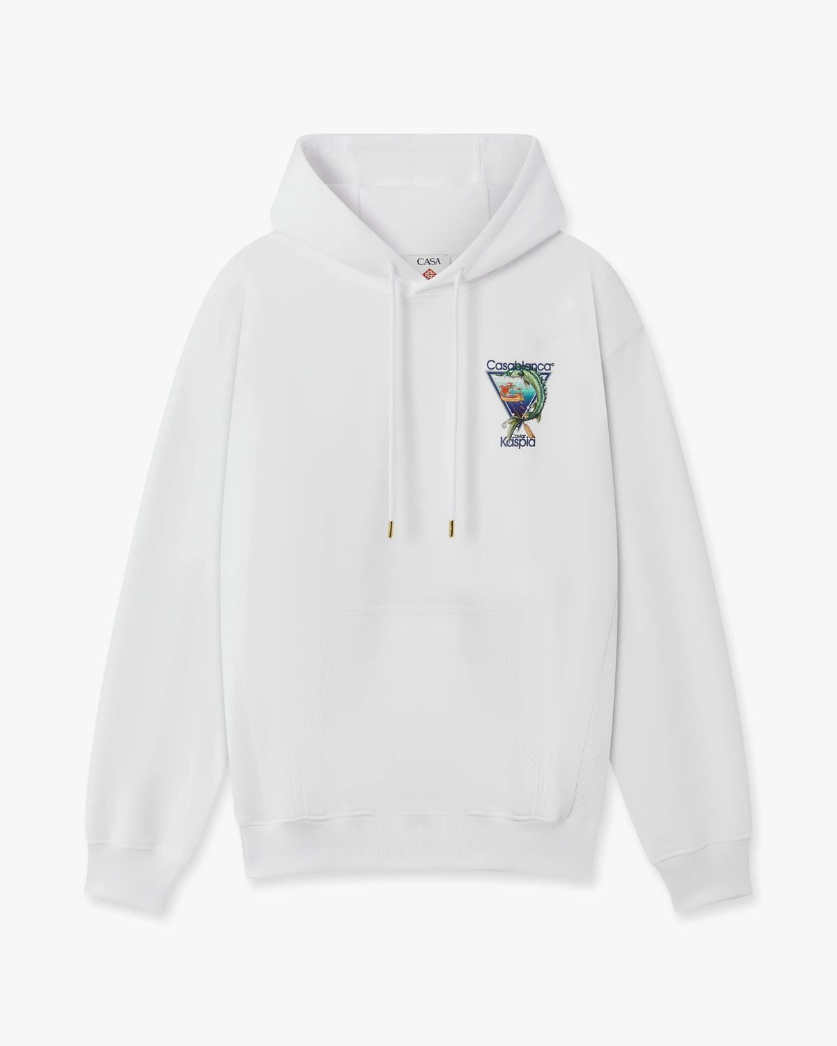 CASABLANCA WHITE CASA KASPIA NEW YORK CLUB ICON PRINTED HOODED SWEATSHIRT — vista 5