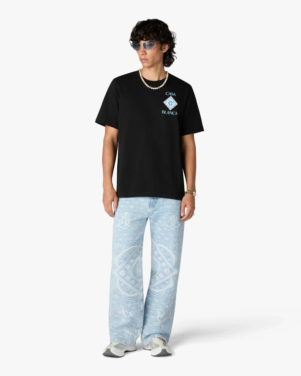 CASABLANCA BLACK POOL SHORT SLEEVE T-SHIRT — vista 2