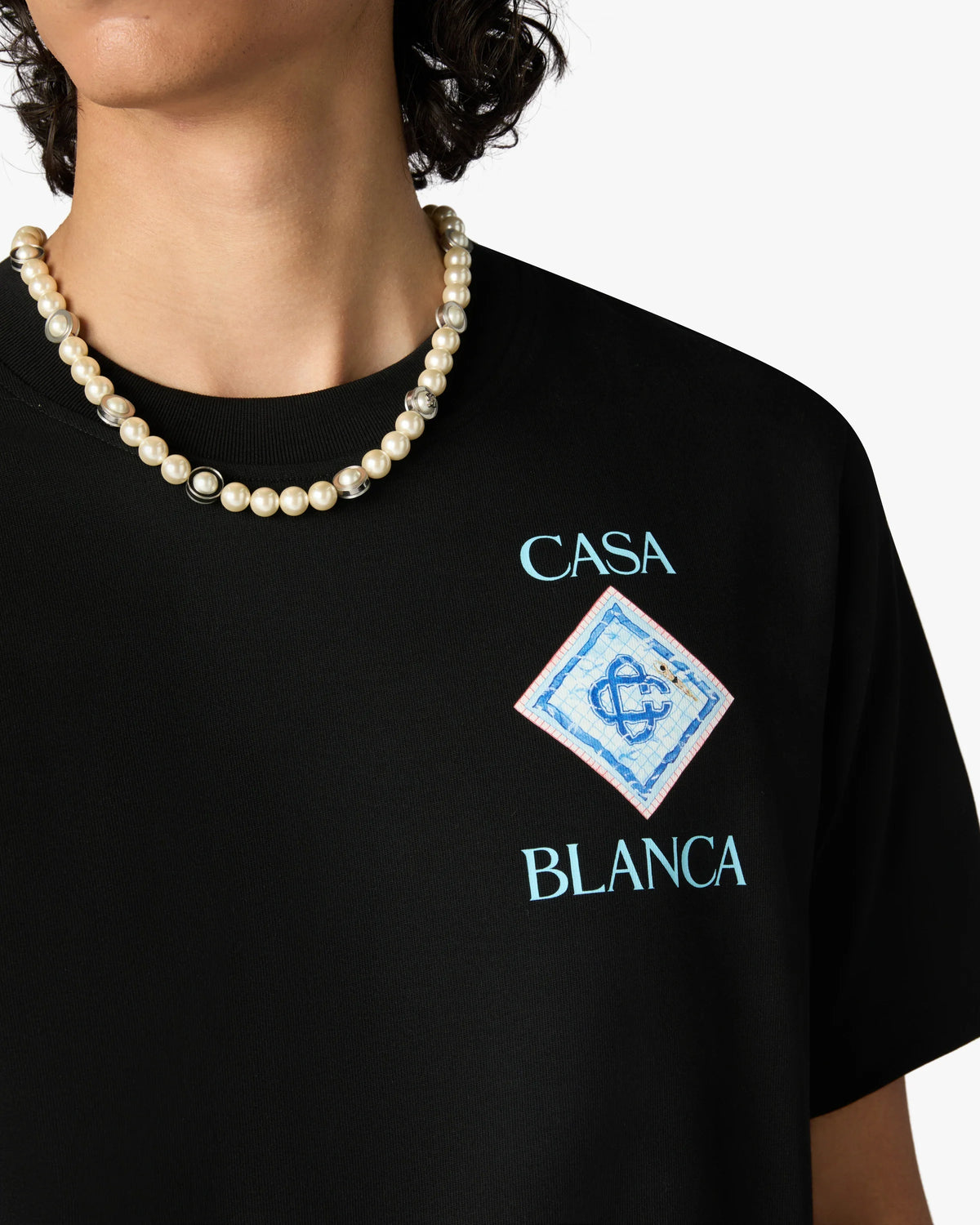 CASABLANCA BLACK POOL SHORT SLEEVE T-SHIRT — vista 5