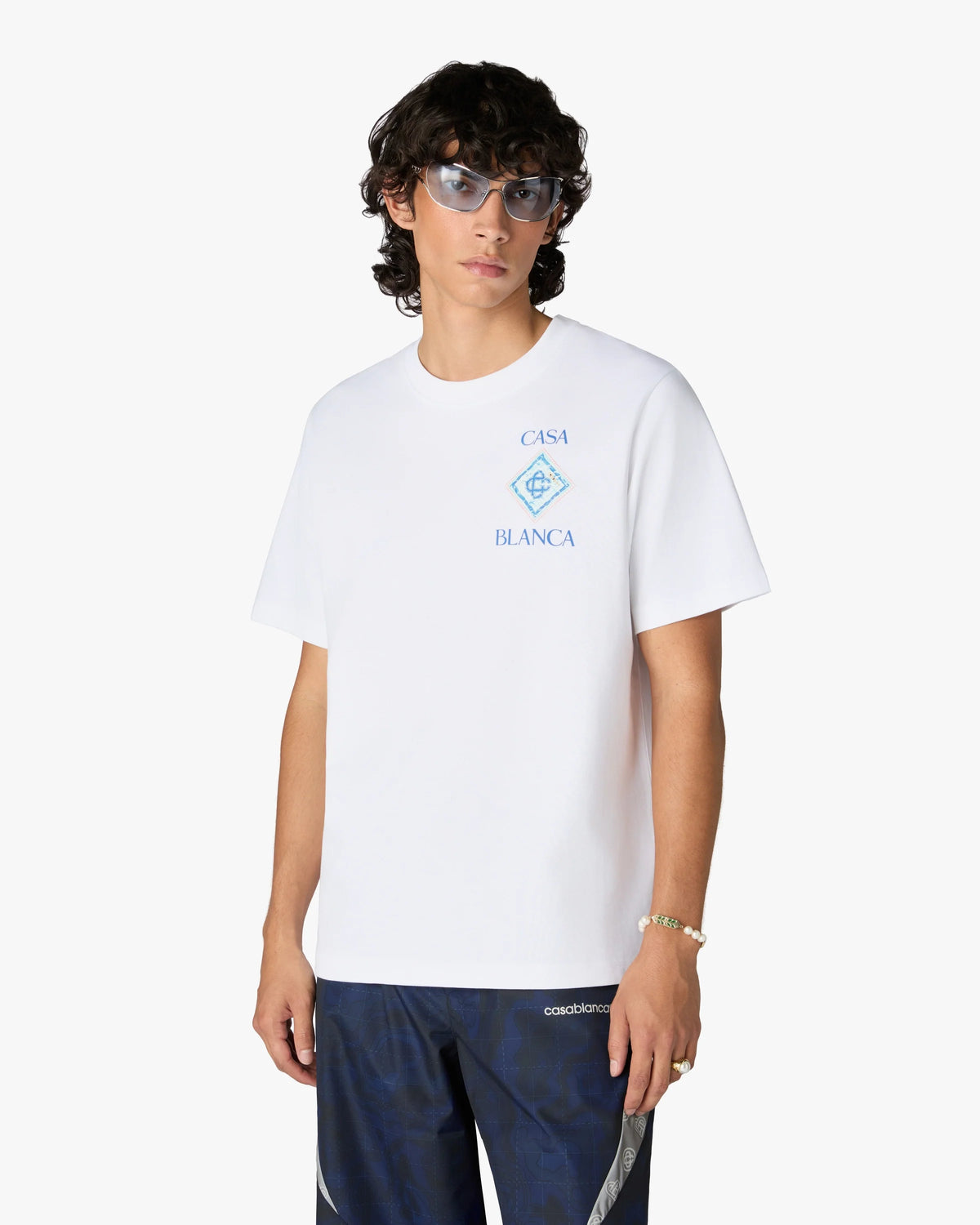 CASABLANCA WHITE POOL SHORT SLEEVE T-SHIRT — vista 4