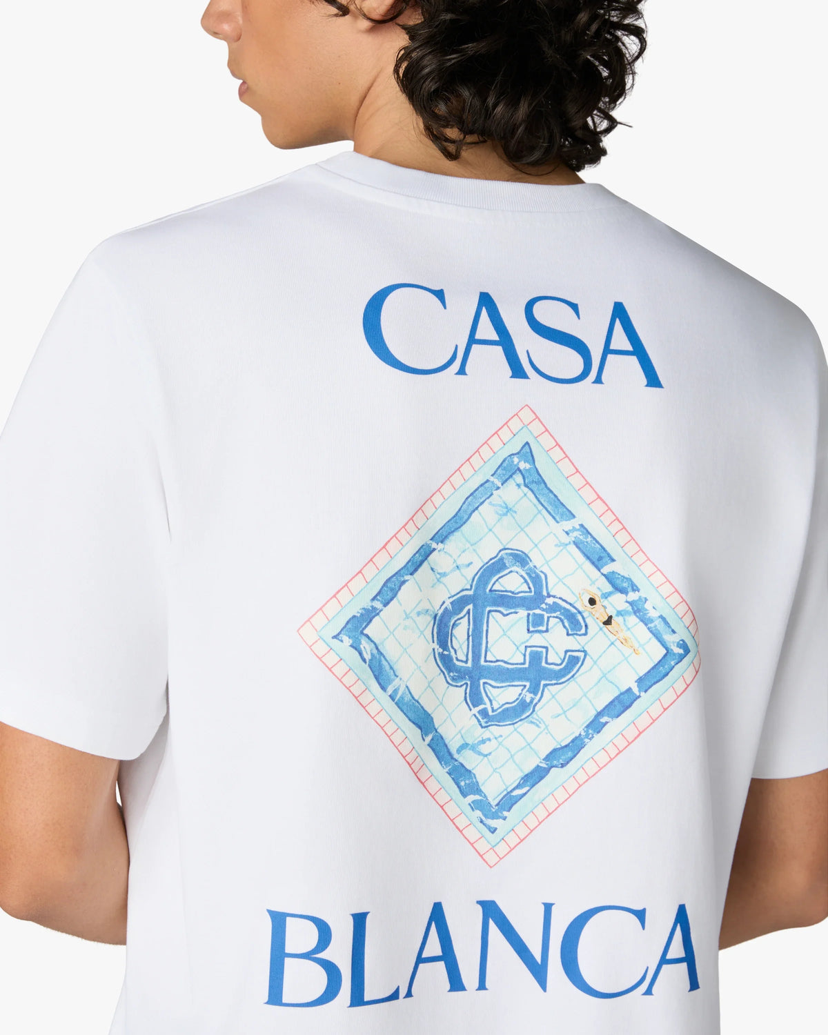 CASABLANCA WHITE POOL SHORT SLEEVE T-SHIRT — vista 5