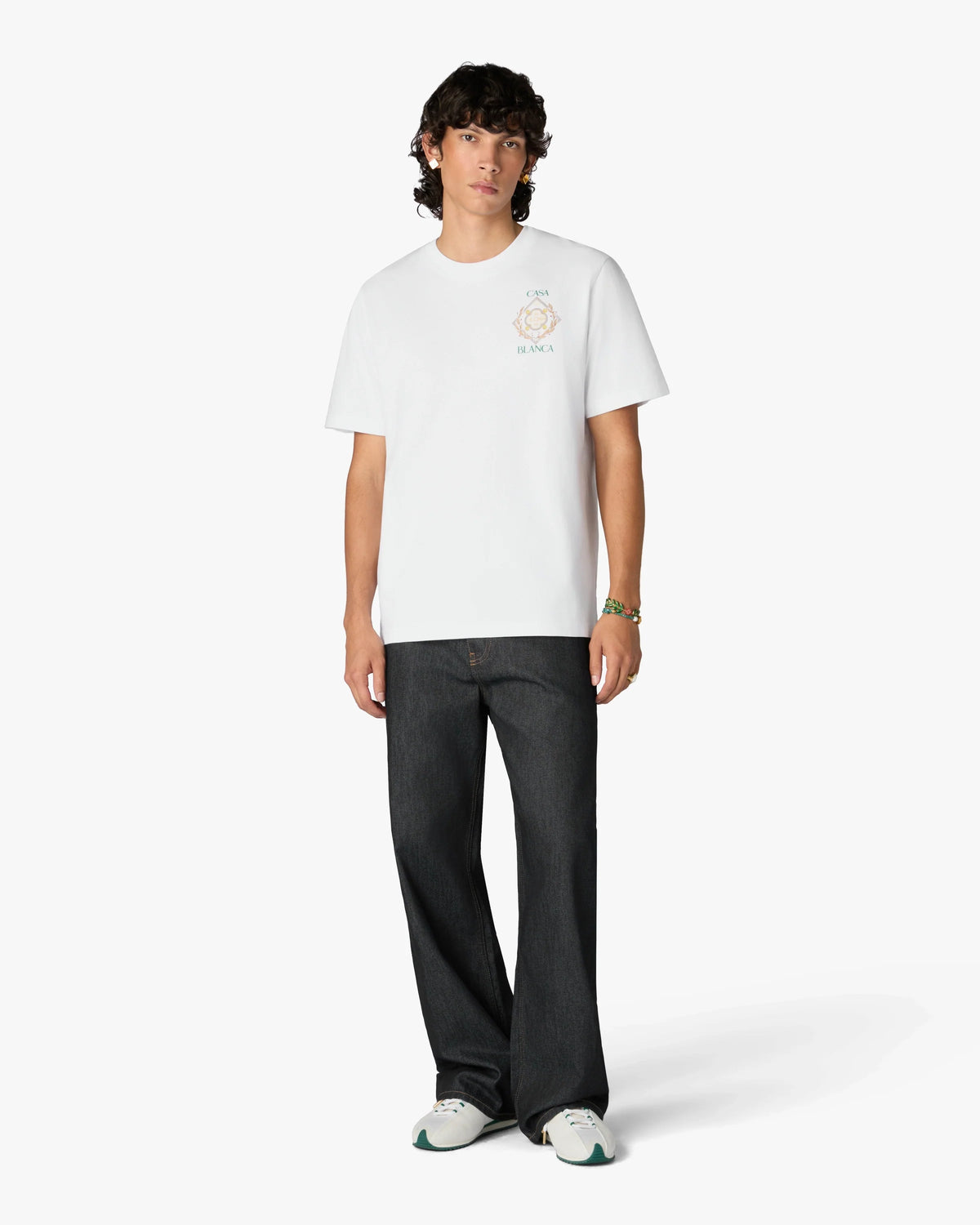 CASABLANCA WHITE CHAMPIONSHIP SHORT SLEEVE T-SHIRT — vista 2