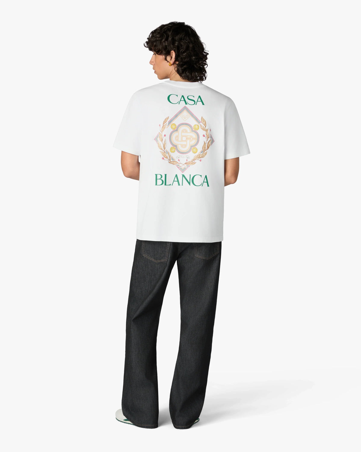 CASABLANCA WHITE CHAMPIONSHIP SHORT SLEEVE T-SHIRT — vista 3