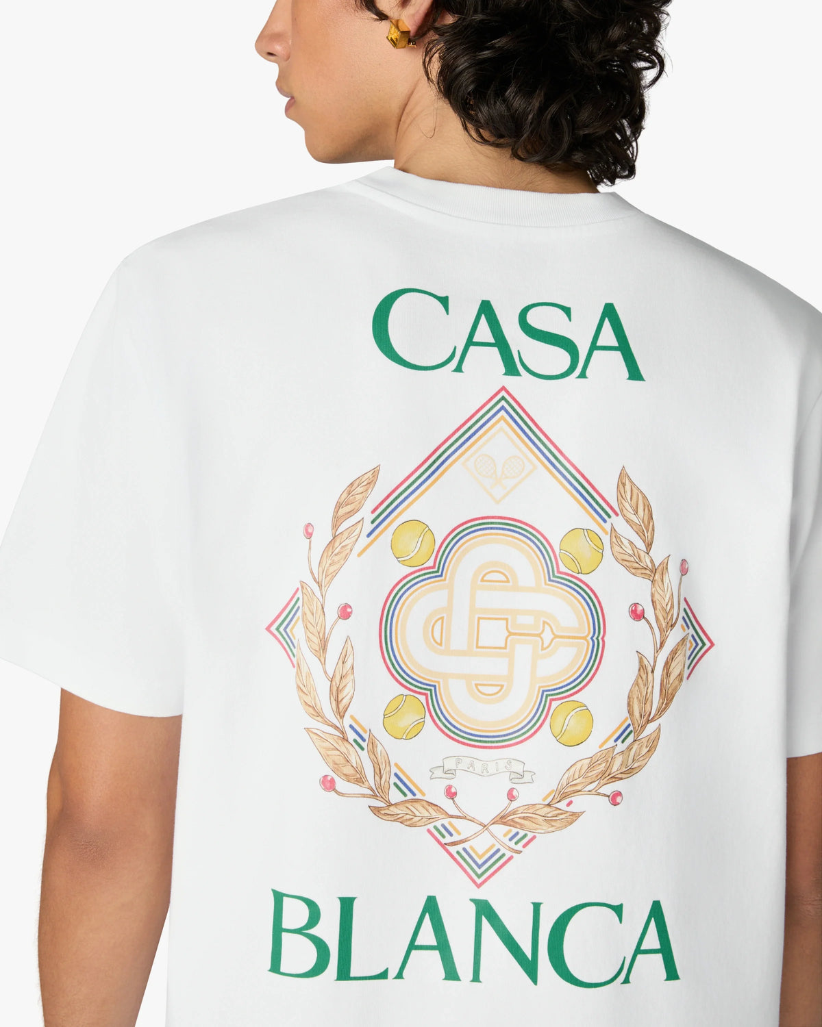 CASABLANCA WHITE CHAMPIONSHIP SHORT SLEEVE T-SHIRT — vista 5