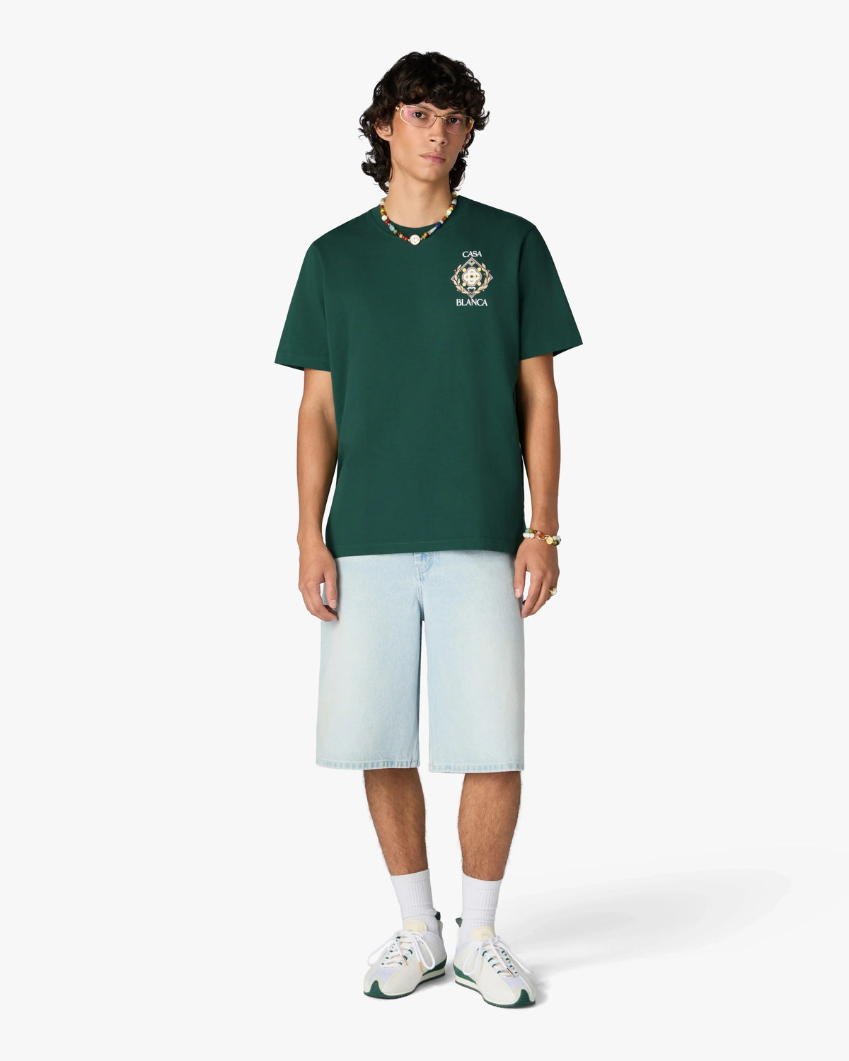 CASABLANCA GREEN CHAMPIONSHIP SHORT SLEEVE T-SHIRT — vista 2