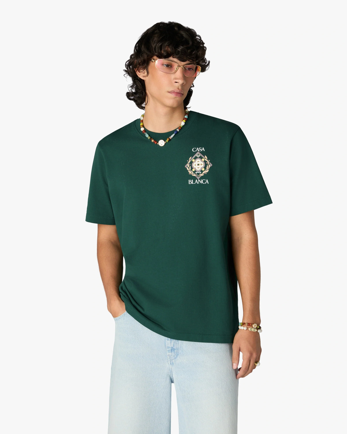 CASABLANCA GREEN CHAMPIONSHIP SHORT SLEEVE T-SHIRT — vista 4